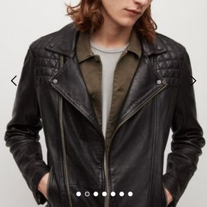 All Saints Conroy Biker Jacket  Men's Leather Size Large
